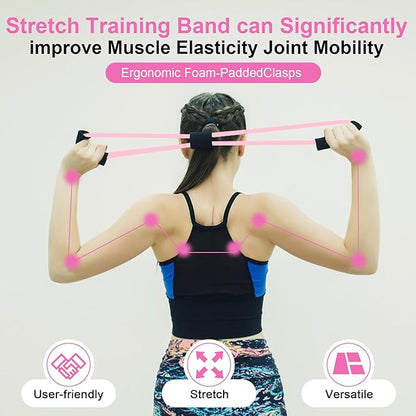 Figure 8 Shaped Resistance Bands -4-Pack Workout Bands with Handles Figure, 8 Exercise Bands for