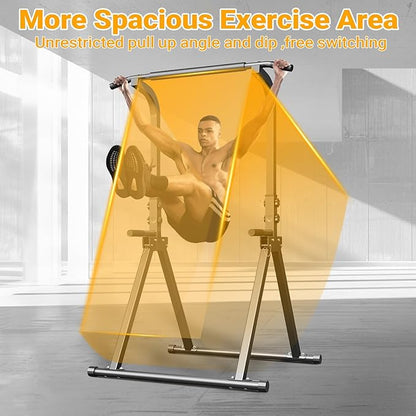 Foldable Pull Up Bar Free Standing Multi-function Power Tower Dip Bar Home Gym Strength Training