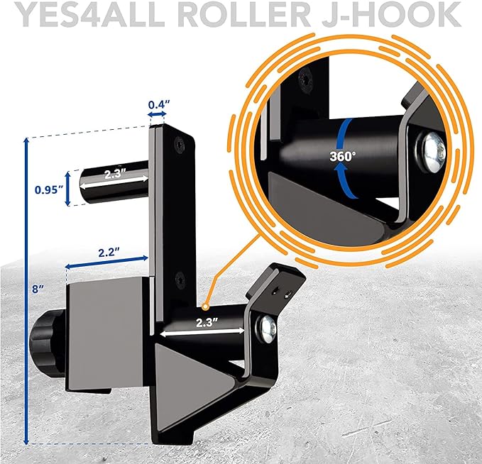 Yes4All Power Rack J-Hooks & Attachments ??Heavy Duty Barbell Holders Compatible with 2x2 & 3x3