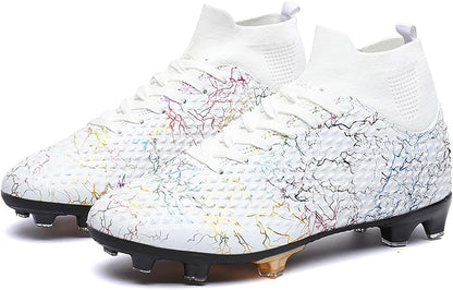 Men's Soccer Shoes High-Top Soccer Cleats Outdoor Breathable Athletic Professional Spikes Youth