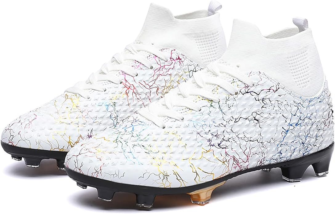 Men's Soccer Shoes High-Top Soccer Cleats Outdoor Breathable Athletic Professional Spikes Youth