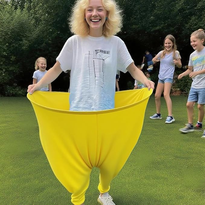 Giant Granny Pants Toss Game Set - Funny Outdoor Party Game with 1 Pair of Giant Pants, 6 Bouncy