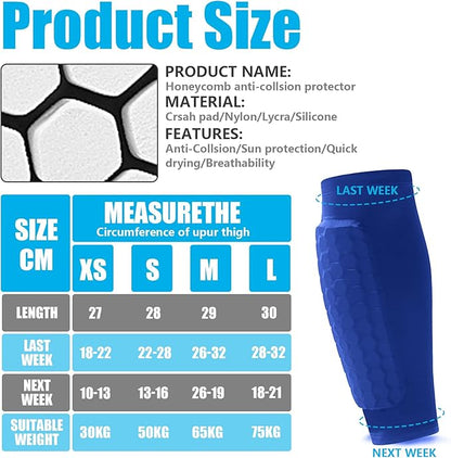 Soccer Shin Guards Shin Pads for Kids Youth Adult, Calf Compression Sleeve with Honeycomb Pads