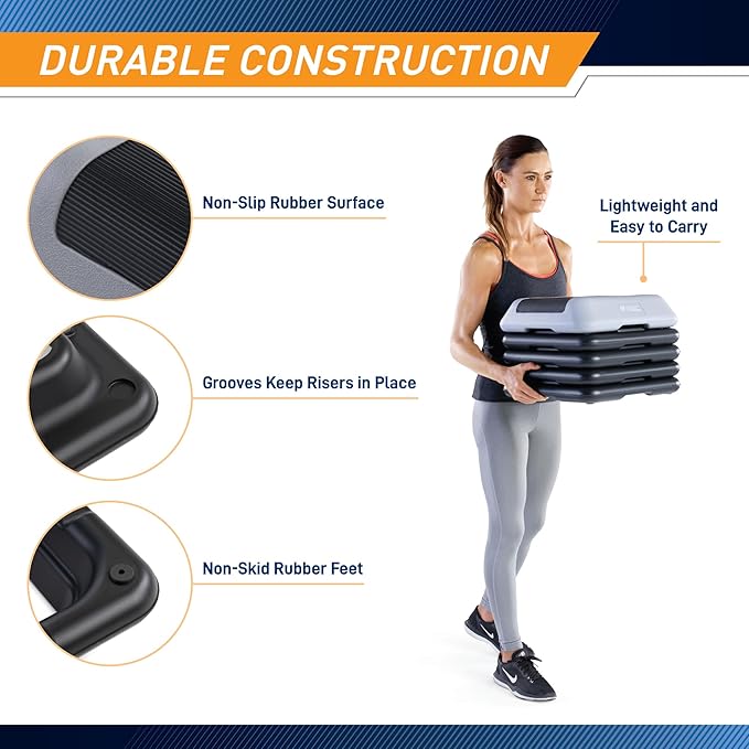 Circuit Fitness by Marcy 16 x 16 inches Adjustable Height Aerobic Step Platform with Adjustable