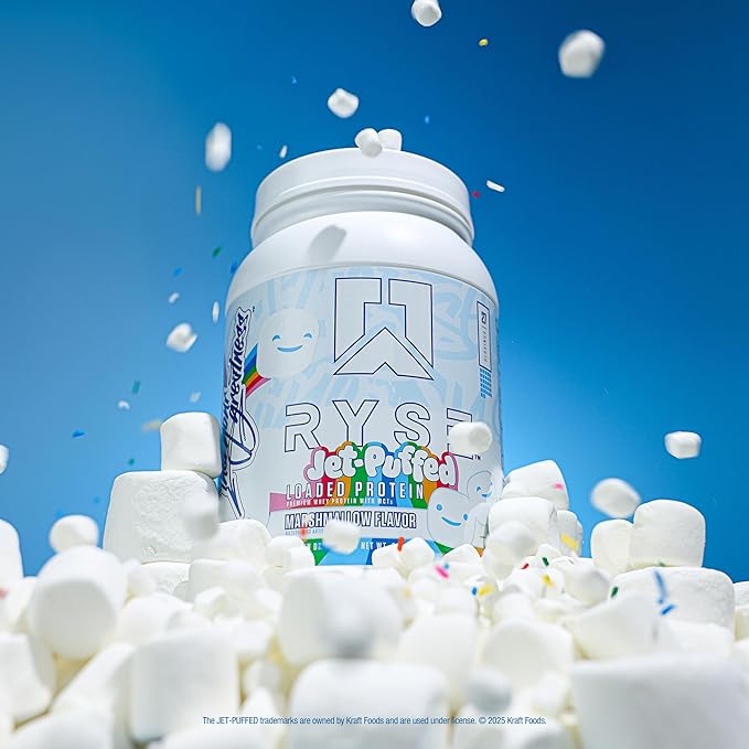 RYSE Loaded Protein Powder - Jet-Puffed Marshmallow - 25g Whey Protein Isolate & Concentrate with