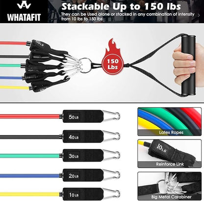 WHATAFIT Resistance Bands, Exercise Bands，Resistance Bands for Working Out, Work Out Bands with