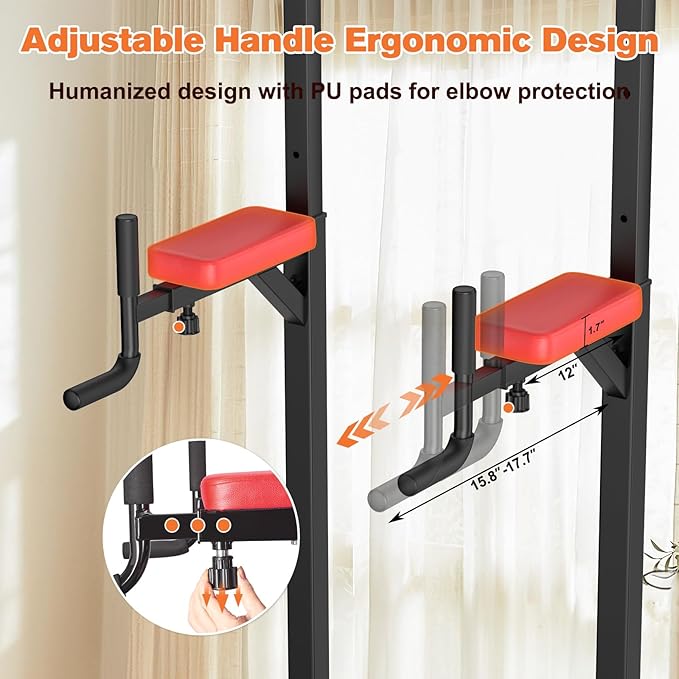 RELIFE REBUILD YOUR LIFE Power Tower Pull Up Bar Station Workout Dip Station for Home Gym Strength