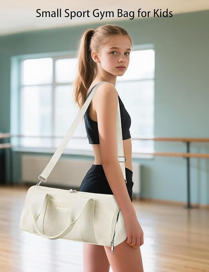 Compact Sports Gym Bag for Women, Cute Mini Duffle Bag with Wet Pocket & Shoes Compartment