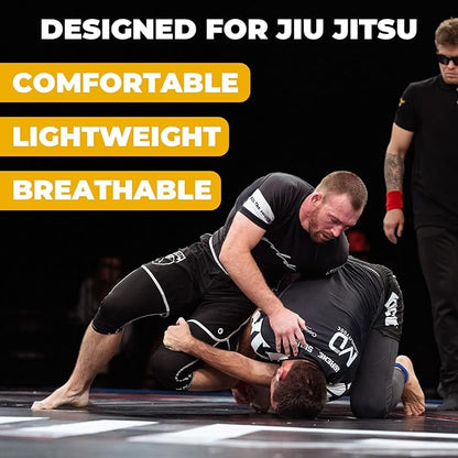 Gold BJJ Jiu Jitsu Spats - Base Layer for Gi and No-Gi Grappling - Martial Arts Pants