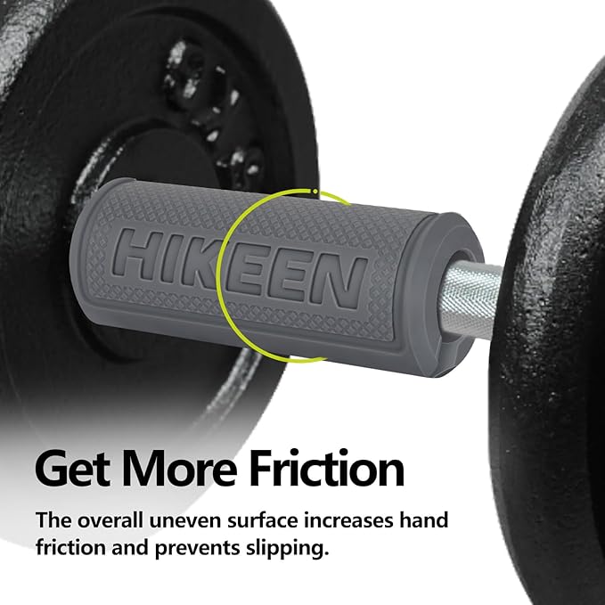 Hikeen Thick Bar Dumbbell Grips,Non Slip Hard Rubber Barbell Grips,Grips for Weight Lifting, Muscle