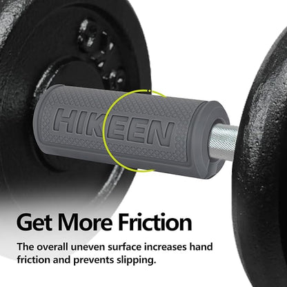 Hikeen Thick Bar Dumbbell Grips,Non Slip Hard Rubber Barbell Grips,Grips for Weight Lifting, Muscle
