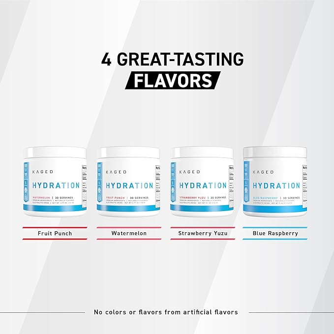 Kaged Hydration Electrolytes Powder | Watermelon | Hydra-Charge Sports Drink Mix | Pre, Post, Intra
