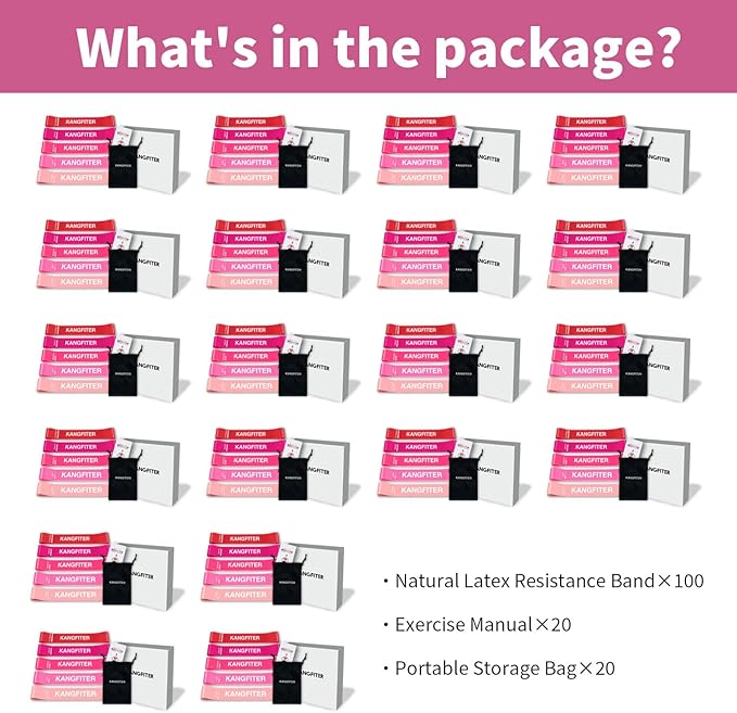 100 PCS Bulk Resistance Bands, Loop Exercise Bands Set for Gym Members Sports Class Students Gift
