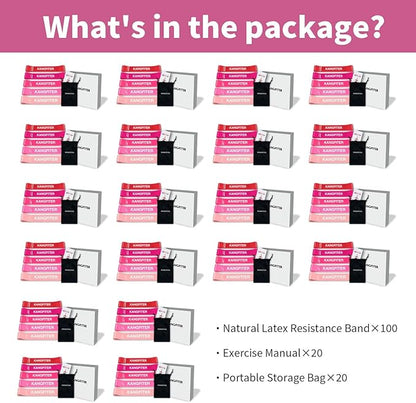 100 PCS Bulk Resistance Bands, Loop Exercise Bands Set for Gym Members Sports Class Students Gift