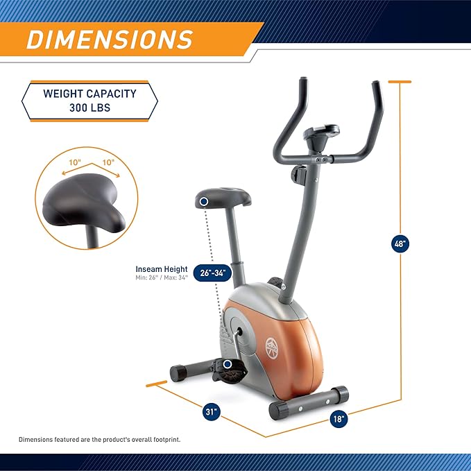 Marcy Home Fitness Personal Exercise Bike with Adjustable Magnetic Resistance for Cardio Workout
