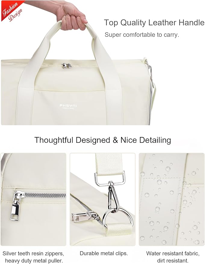 Gym Bag for Women and Men with Shoe Compartment & Wet Pocket - Duffle Bag for Travel Sports Fitness