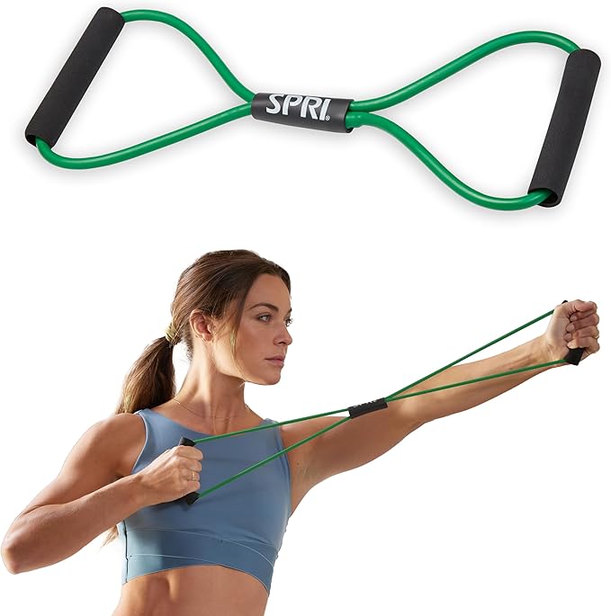 SPRI Ultra Toner Figure 8 Resistance Band with Padded Handles Great for Stretch, Exercise, Fitness