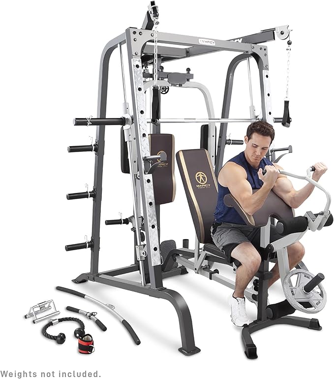 MARCY Smith Cage Workout Machine Full Body StrengthTraining Home Gym Equipment System with Leg