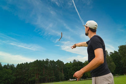 Masterfully Handcrafted Wooden Boomerang | Huge Size – 18 Inches | Flight-Tested, 100-Yard Range |