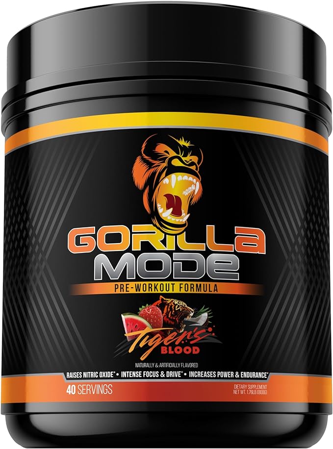 Gorilla Mind Pre Workout - Massive Pumps Laser Focus Energy Power - L-Citrulline, Creatine
