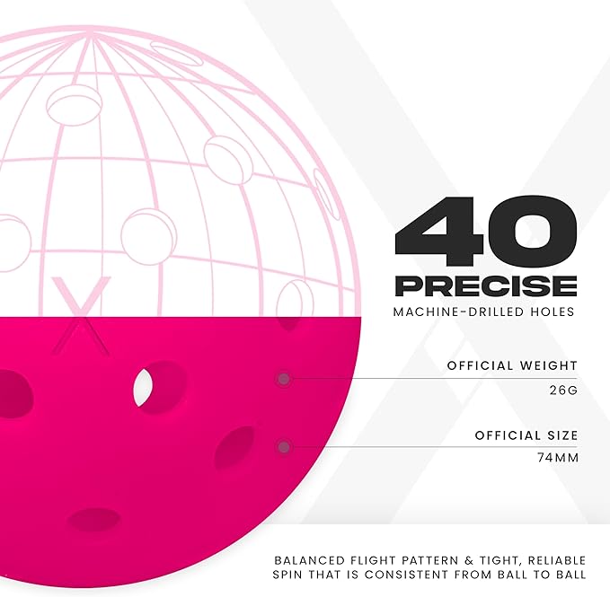 Franklin Sports X-40 Outdoor Pickleballs - Official Ball of USA Pickleball, APP Tour + US Open