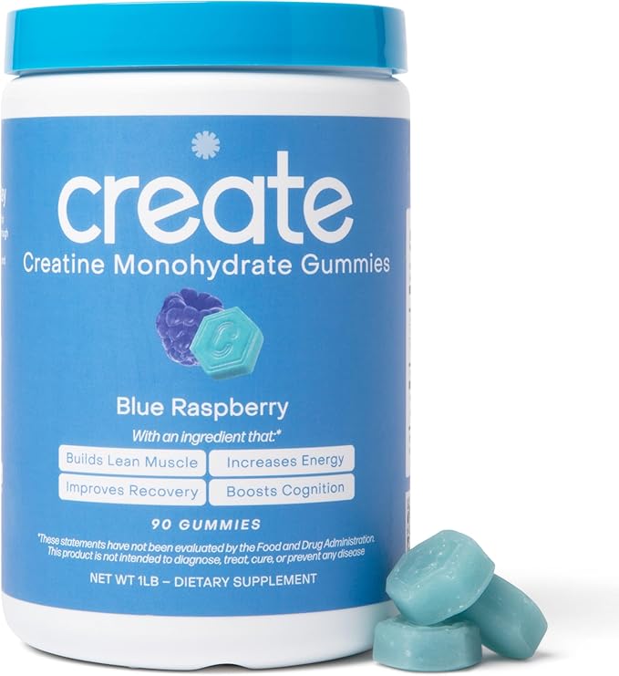 Create Creatine Monohydrate Gummies for Men & Women, Boost Focus, Strength, and Endurance