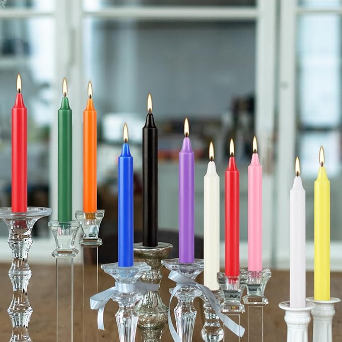 40 Pack Spell Chime Candles-4 Inch Multi-Colored Taper Candles Sticks-for Home Decor Kitchen Decor