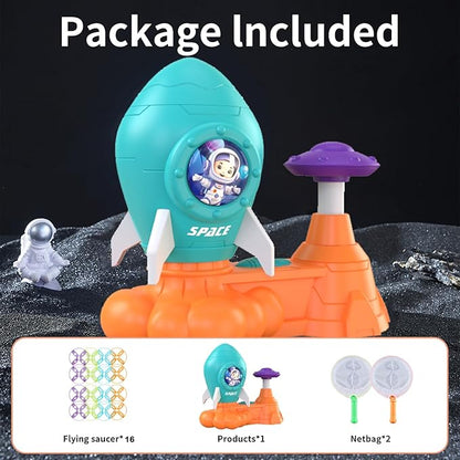 Outdoor Toys for Kids Ages 3-8: Flying Disc Rocket Launcher Toy Butterfly Chasing Games, Outside