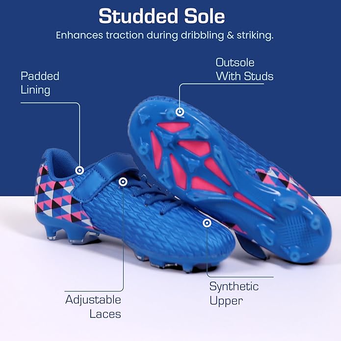 Soccer Cleats for Kids & Youth | Lightweight Football Shoes for Firm Ground | Durable Girls & Boys