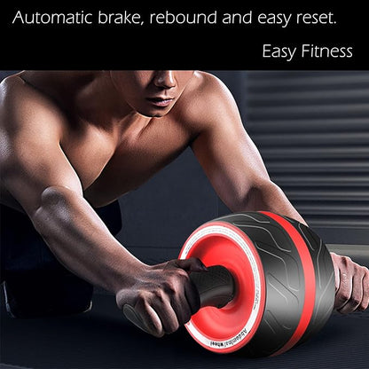 AB Wheel Roller with Resistance Spring, Automatic Rebound Exercise Abdominal Ultra-Wide Wheels