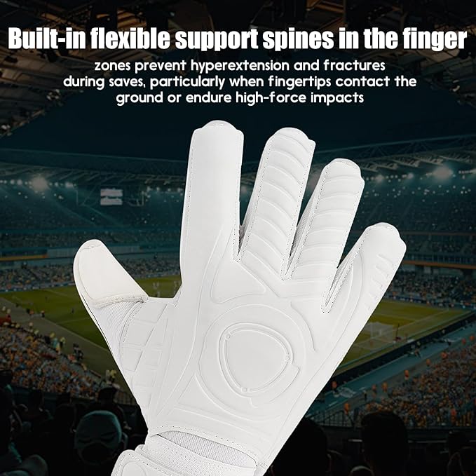Soccer Goalkeeper Gloves with Finger Protection to Prevent Injuries, Strong Grip for Tough Tackles