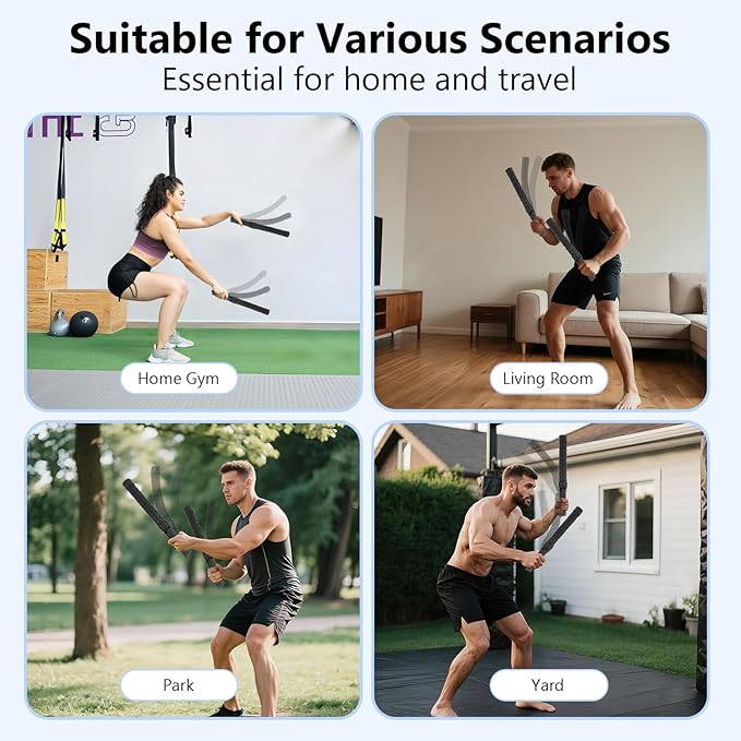 ASIEIT 2025 New Weighted Ropeless Battle Ropes for Home Gym, Heavy Duty Battle Rope for Advanced