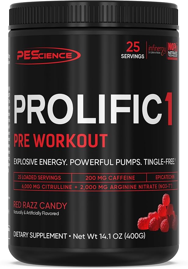 PEScience Prolific-1 Pre Workout Powder for Men & Women with L-Citrulline, Nitric Oxide Booster