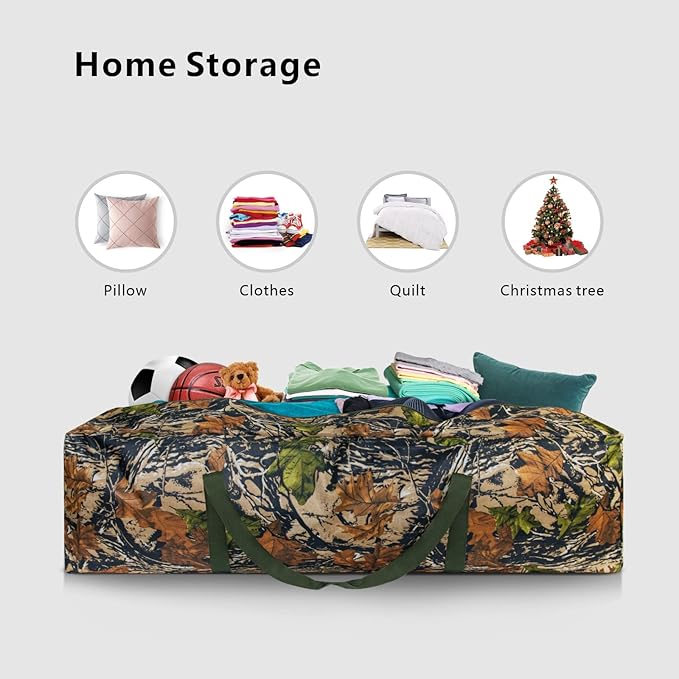 TOPDesign 46 Inch Extra Large Zippered Duffel Bag for Travel Camping Sports Equipment Storage