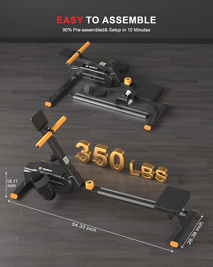 Magnetic Rowing Machines for Home, Rower Machine with 16 Levels Powerful Silent Magnetic