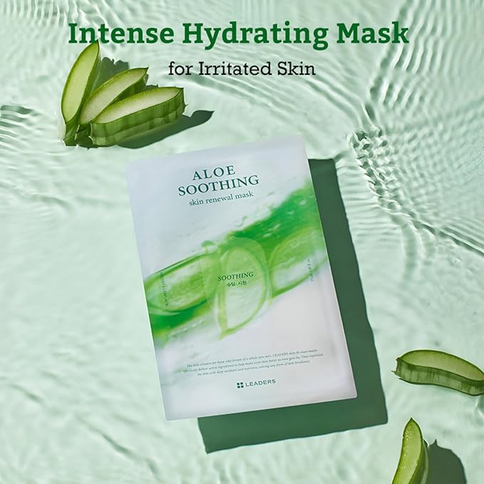 LEADERS Aloe Soothing Skin Renewal Mask ??Calms Irritated Skin, Reduces Redness & Provides Deep