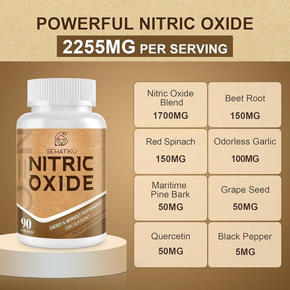 Nitric Oxide Supplement, Nitric Oxide Booster & 6-in-1 Phytonutrient Blend for Heart, Flow, Immune