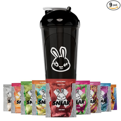 SNEAK Energy Drink Starter Pack | 9 Sachets with Monochrome Shaker | No Sugar. No Nasties. Just