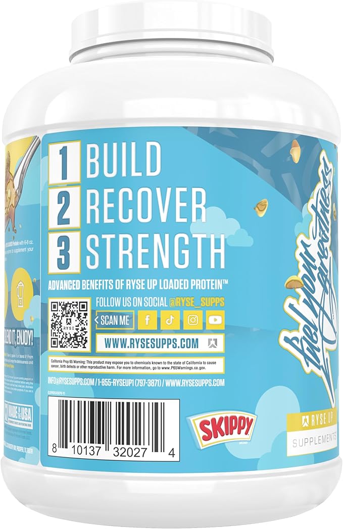 RYSE Loaded Protein Powder - Skippy Peanut Butter - 25g Whey Protein Isolate & Concentrate with