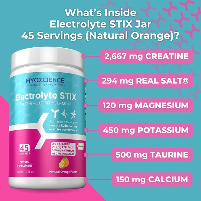 MYOXCIENCE Electrolyte STIX | Creatine Electrolyte Powder | Recovery from Exercise & Muscle
