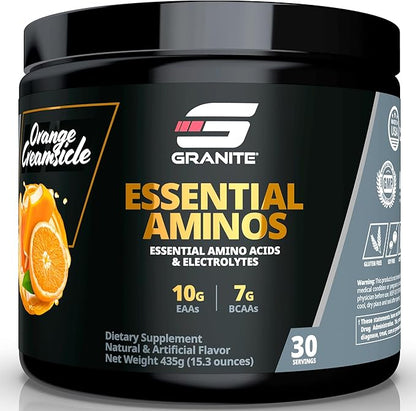 Granite Essential Amino Acids Powder for Muscle Recovery and Growth with 10g EAAs and 7g BCAAs