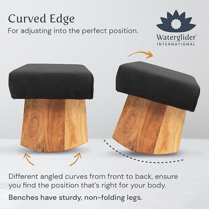 Meditation Bench (NAT. White), Seiza, Sustainable Acacia Wood with Curved Bottom Edges for The