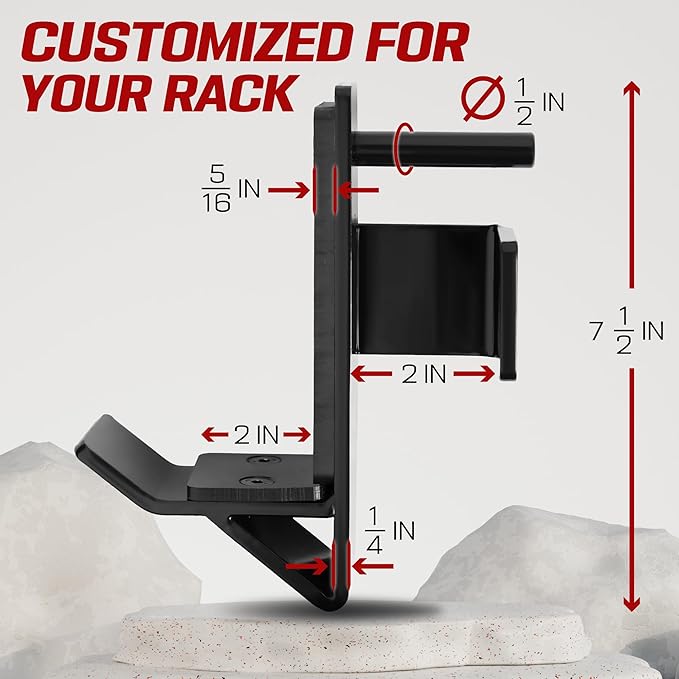 Yes4All Power Rack J-Hooks & Attachments ??Heavy Duty Barbell Holders Compatible with 2x2 & 3x3