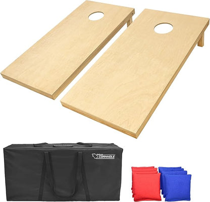 GoSports Solid Wood Premium Cornhole Sets - Choose 4 x 2 ft or 3 x 2 ft - Game Boards Include Set