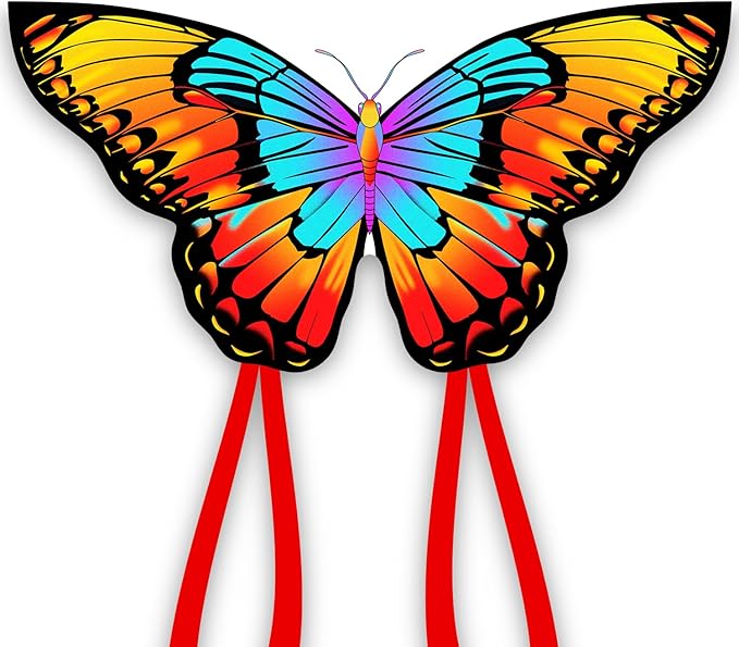Xida Butterfly Kite for Kids & Adults, Easy to Fly, Ages 4-8, Large Kite with 300ft Handle, Perfect