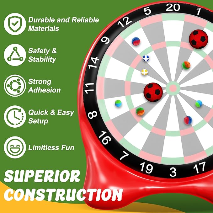 Inflatable Soccer Dart Board, Giant Kick Darts,Indoor Outdoor Lawn Yard Games for Kids Adults