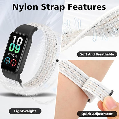 YCHDDER Solo Loop Nylon Bands Compatible with Amazfit Band 7 Straps,Soft Breathable Comfortable