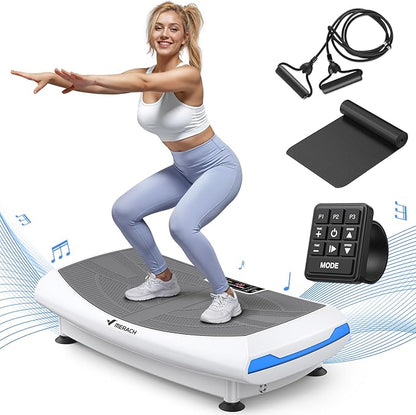 MERACH Vibration Plate Exercise Machine, 7-in-1 4D Vibration Plate with Glide, Swing & Massage