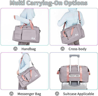 FIORETTO Women's Gym Duffle Bag with Shoes Compartment, 37L Capacity, Ideal for Travel, Gym