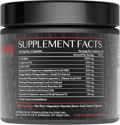 Heart of Steel: 10-in-1 Metabolic Maximizer Nitric Oxide Supplement, Blood Pressure Support, L